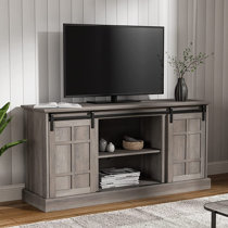 Gray barn door tv deals stand 70 inch